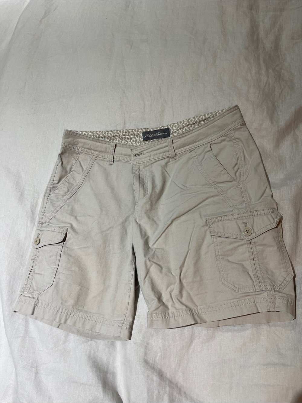 Eddie Bauer Women's Light Khaki Cargo Shorts